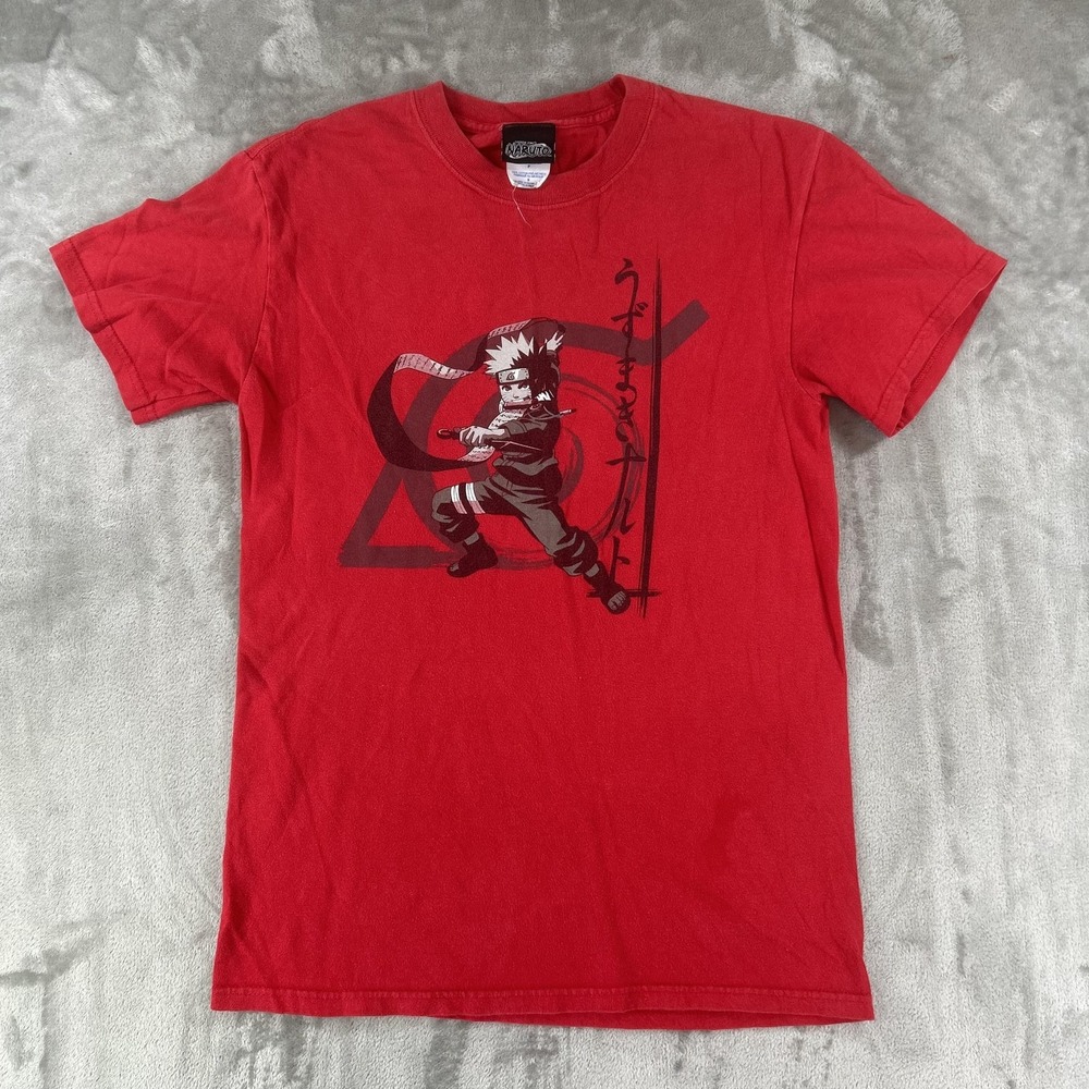 Vintage Naruto Shirt Mens Small Red Naruto Uzumaki Shonen Jump Graphic Tee